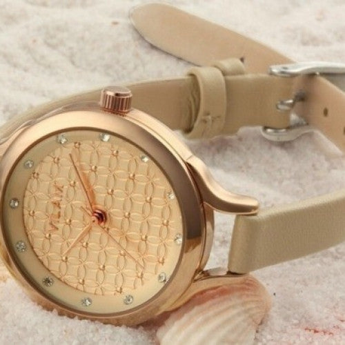 Leather Strap Diamonds Hours Clock Women Fashion VILAM Japan Movement